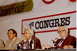 Photo du 1er Congrès à Monte Carlo le 6 juin 1981. De gauche à droite : Pierre Juvin et Marcel Hervé 