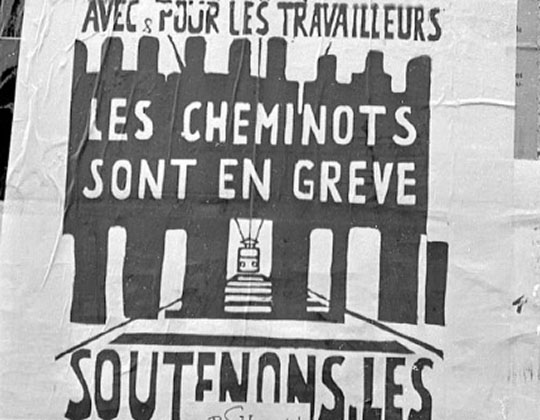 Card - Paris, événements de mai-juin 1968. Affiche des Beaux-Arts, en mai 1968.