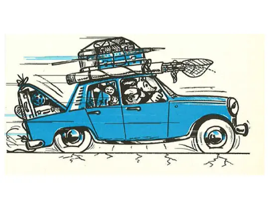 Card - Départ vacances en famille - Bonne Route n°9 - 1979