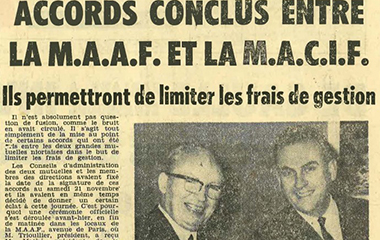 Vignette de l'article de la Nouvelle république - Accords conclus entre la MAAF et la Macif - 23 novembre 1964