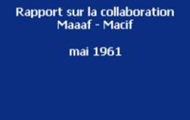 Vignette bleue - Rapport sur la collaboration Maaaf - Macif - Mai 1961