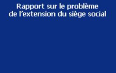 Vignette bleue - Rapport sur le problème de l'extension du siège social