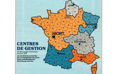 Image de la carte des centres de gestion de la Macif - Bonne Route n°34 - Janvier 1978