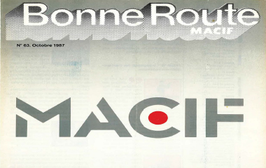 Page de couverture du Bonne Route n°63 d'octobre 1987 représentant le nouveau logo Macif gris et rouge