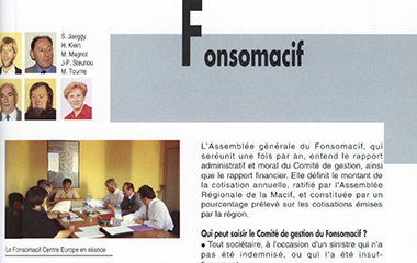 Fonsomacif - Extrait de la plaquette du personnel Macif - Centre Europe - 1989