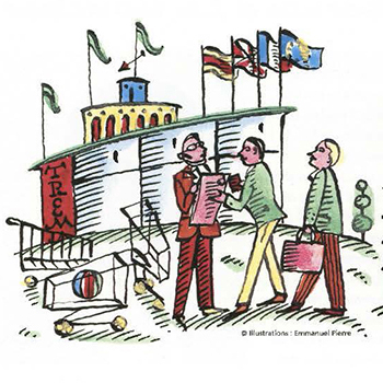 Plan de redressement - illustration Emmanuel Pierre - Point commun n°3 - Juin 1995