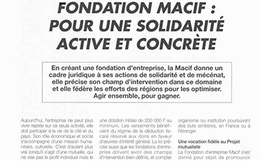 Image Article Fondation Macif : pour une solidarité active et concrète - Macif actualités n°78 - Mai 1993