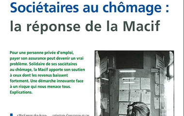 Image : Sociétaires au chômage : la réponse de Macif - Bonne Route n° 98 - Mai 1999