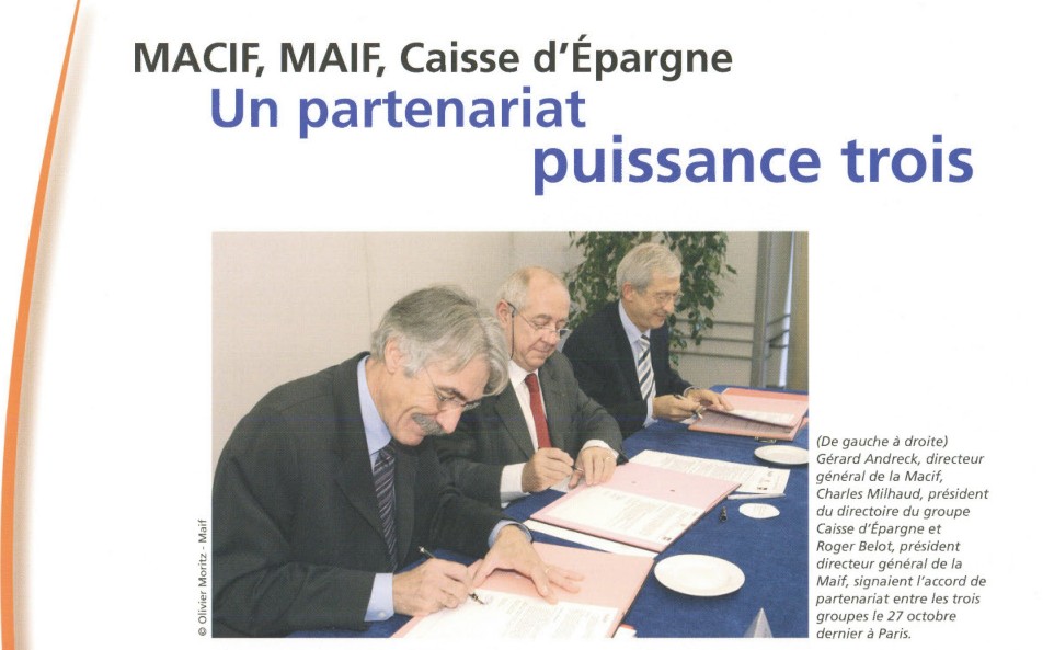 Image article : MACIF, MAIF, Caisse d'Épargne. Un partenariat puissance trois - Infos cadres n°12 - Février 2005