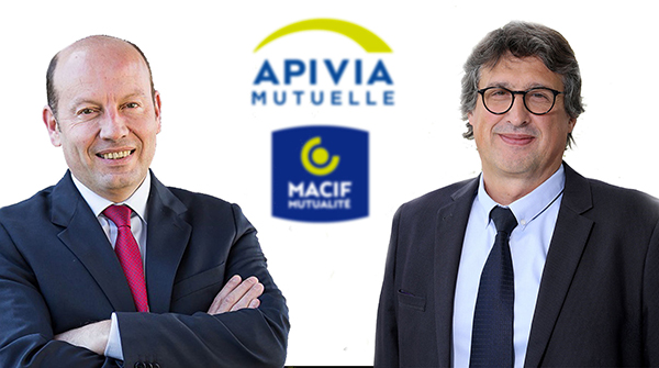 De g. à d. : Jean-Marc Simon, directeur général d'Apivia Mutuelle et Jean-Philippe Dogneton, directeur général délégué du groupe Macif