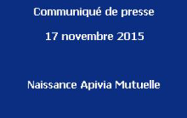 Vignette bleue: Communiqué de presse du 17 novembre 2015 - Naissance Apivia Mutuelle