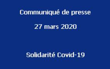 Vignette bleue. Communiqué de presse du 27 mars 2020 - Solidarité Covid 19